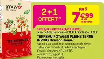 INVIVO Nous on sème Terreau potager pleine terre INVIVO Nous on sème