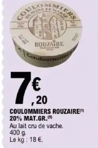 Coulommiers rouzaire 20% mat.gr. 400 g