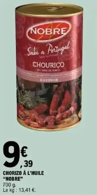 "NOBRE" Chorizo à l'huile 700 g