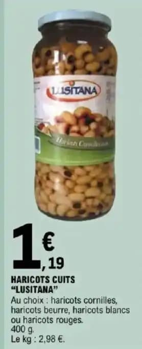 "LUSITANA" Haricots cuits 400 g