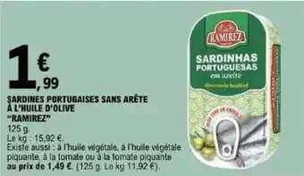 "RAMIREZ" Şardines portugaises sans arête à l'huile d'olive 125 g
