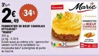 "MARIE" Parmentier de bœuf charolais effiloche 300 g