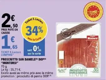 “MONTORSI” Prosciutto san daniele dop 70 g