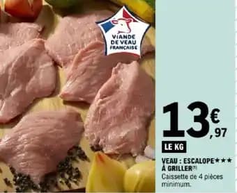 Veau : escalope à griller