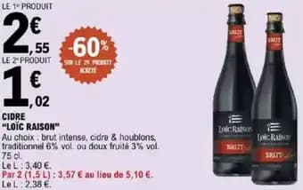 "LOÏC RAISON" Cidre 75 cl