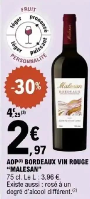 "MALESAN" Aop bordeaux vin rouge "casa sant'orsola” 75 cl