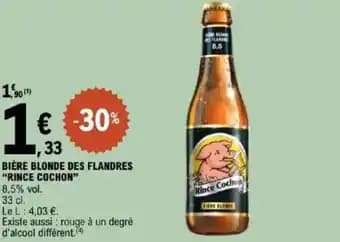 "RINCE COCHON" Bière blonde des flandres 33 cl