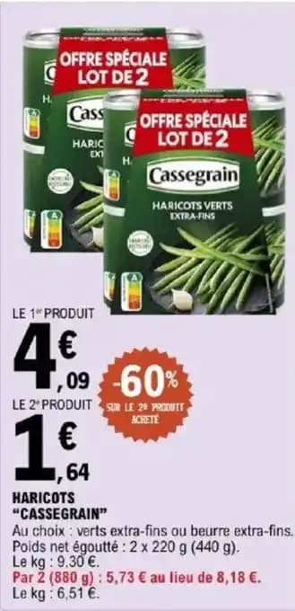 "CASSEGRAIN" Haricots 440 g
