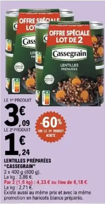 "CASSEGRAIN" Lentilles préparées 800 g