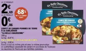 "LA BELLE CHAURIENNE" Confit de canard pommes de terre à la sarladaise 300 g