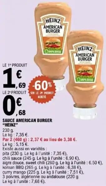 "HEINZ" Sauce american burger 230 g