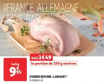 Viande bovine : langue
