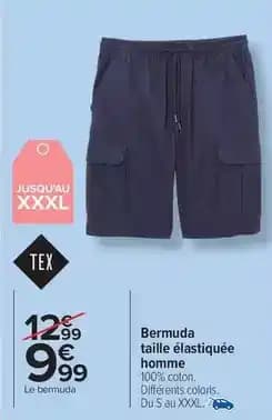 Tex - bermuda taille éléstiquee homme