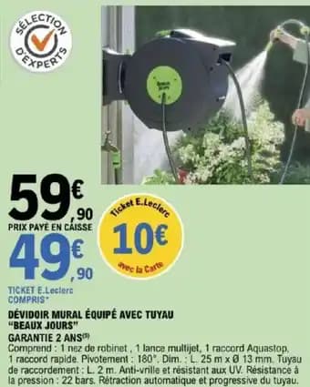 Promotion Exclusives de 4
            
        
        Dévidoir mural équipé : Découvrez l'Offre incontournable