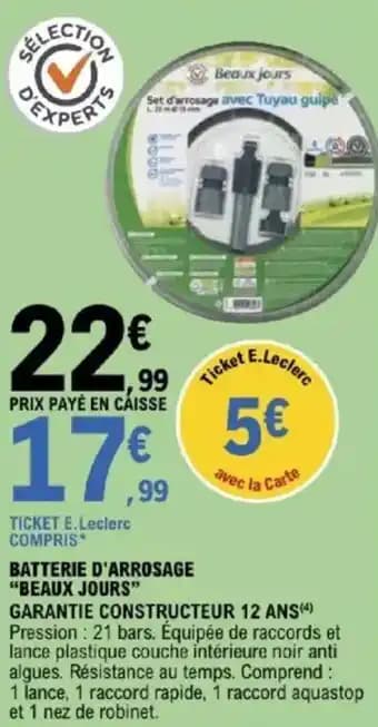 "BEAUX JOURS"  Batterie d'arrosage