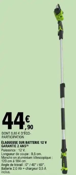 Élagueuse sur batterie 12 v
