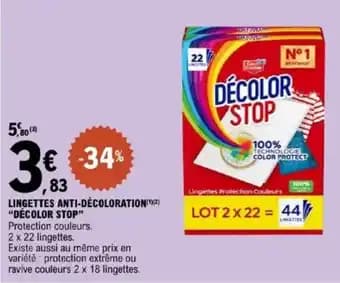 DECOLOR STOP Lingettes anti-décoloration