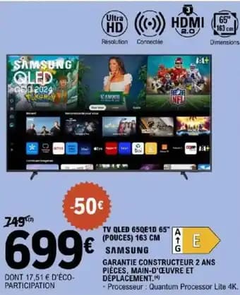 Promotion Exclusives de 6
            
        
        65 pouces : Découvrez l'Offre incontournable