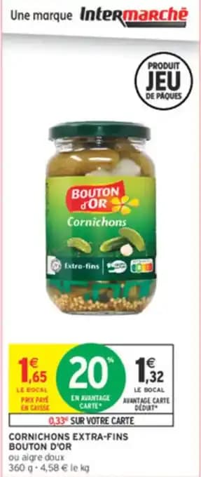 Cornichons extra-fins bouton d'or 360 g