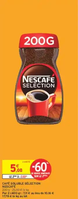 Café soluble sélection nescafé 200 g
