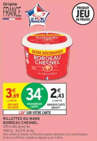 Rillettes du mans bordeau chesnel 400 g