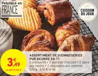 Assortiment de viennoiseries pur beurre x8 570 g