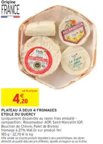 Plateau à deux 4 fromages etoile du quercy 185 g