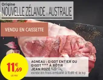 Agneau gigot entier ou gigot à rotir jean roze 1 kg