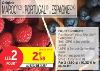 Promotion Exclusives de 6
Fruits rouges : Découvrez l'Offre incontournable