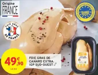Foie gras de canard extra igp sud ouest 1 kg