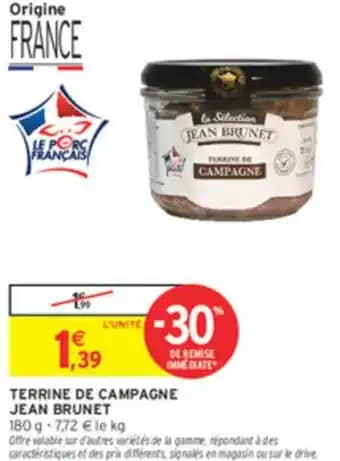 Terrine de campagne jean brunet 180 g