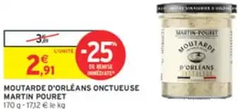 Moutarde d'orléans onctueuse martin pouret 170 g