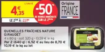 Quenelles fraiches nature giraudet