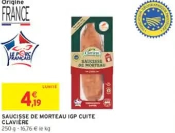 Saucisse de morteau igp cuite clavière