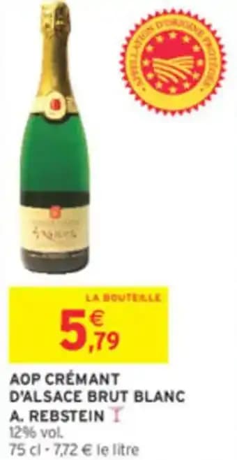 AOP CRÉMANT D'ALSACE BRUT BLANC A. REBSTEIN 75 cl