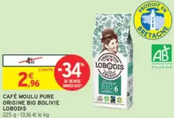 Café moulu pure origine bio bolivie lobodis 225 g