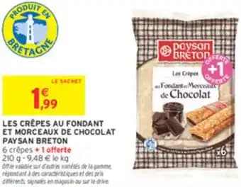 Les crêpes au fondant et morceaux de chocolat paysan breton 210 g