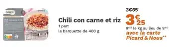 Chili con carne et riz 3/25 400 g