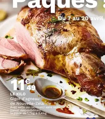 Gigot d'agneau de Nouvelle-Zélande 1 Kilo