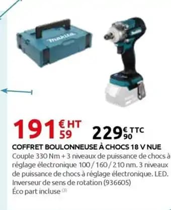 Coffret boulonneuse à chocs 18 v nue