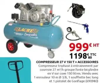 Compresseur 27 v 150 t + accessoires
