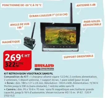 BUISARD Kit retrovision visiotrack sans fil