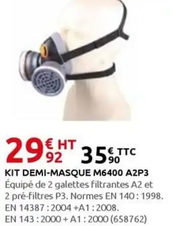 Kit demi-masque m6400 a2p3
