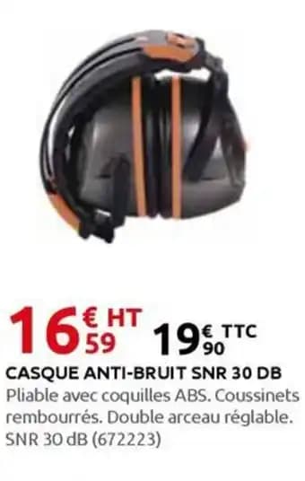 Casque anti-bruit snr 30 db