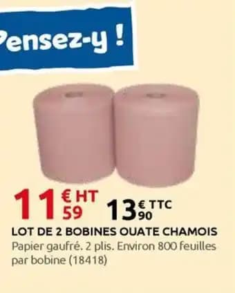 Lot de 2 bobines ouate chamois