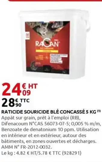 RACAN Raticide souricide blé concassé 5 kg