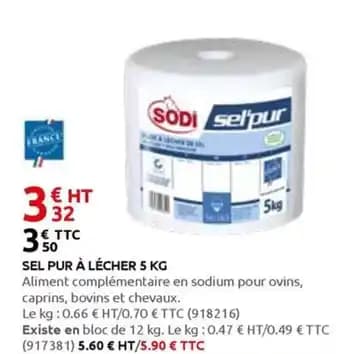 SODI Sel pur à lécher 5 kg