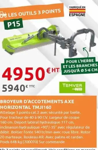 Broyeur d'accotements axe horizontal tmji160