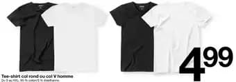 Tee-shirt col rond ou col V homme