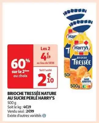 Brioche Tressée Nature Au Sucre Perlé Harry's